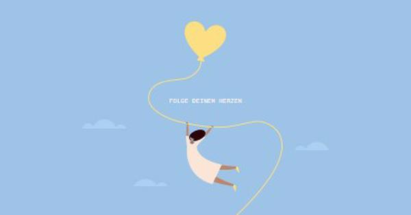 Folgen Sie Ihrem Herzen blue cute,whimsical,balloon,rustic,playful,simple