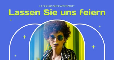 Fashion Week Afterparty blue bold,modern,arch