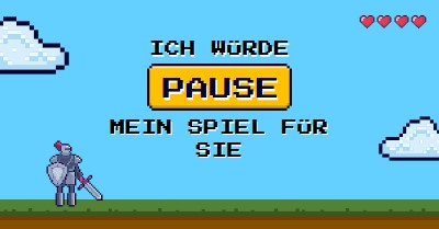 Ich würde mein Spiel für Sie anhalten blue vibrant,whimsical,game,retro,playful,computer