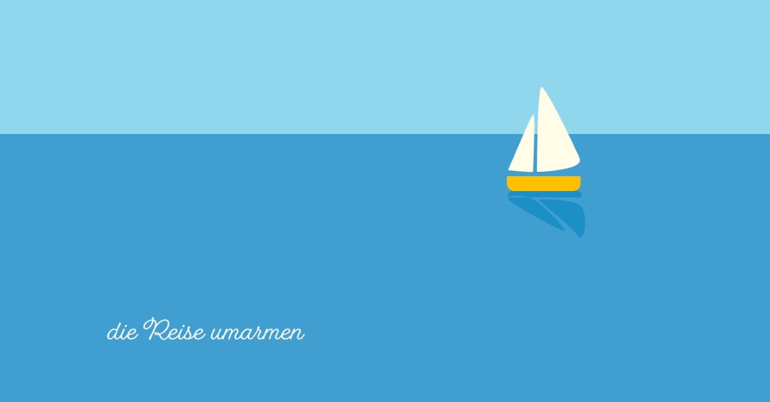 Umarmen Sie die Reise blue minimal,whimsical,boat,playful,clean