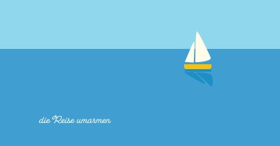 Umarmen Sie die Reise blue minimal,whimsical,boat,playful,clean