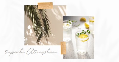 Tropische Cocktail-Atmosphäre white photographic,collage,minimal,scrapbook,handwriting,botanical,