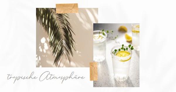 Tropische Cocktail-Atmosphäre white photographic,collage,minimal,scrapbook,handwriting,botanical,