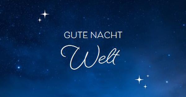 Gute Nacht Welt blue modern,simple,typographic,whimsical,motif,