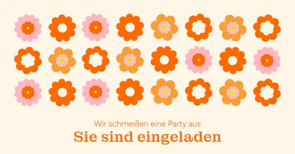 Wir schmeißen eine Party orange bold,fun,graphic