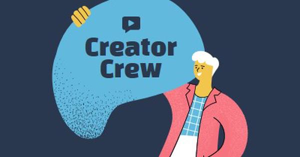 Online Community Creator Crew blue organic,bright,illustration,graphic,simple,vibrant