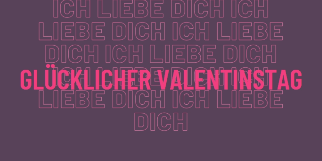 Ich liebe dich, Valentinstag purple modern-bold