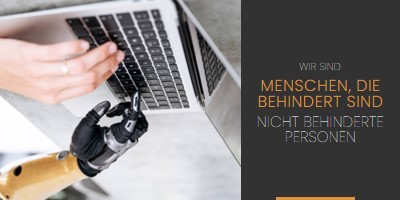 Bewusstsein für Menschen mit Behinderungen gray modern-simple