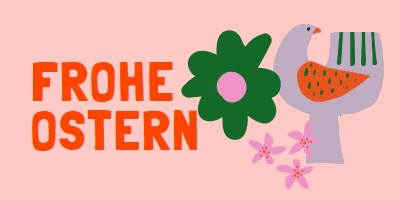 Frohe Ostern pink whimsical-color-block