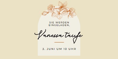 Taufe einladen yellow vintage-botanical