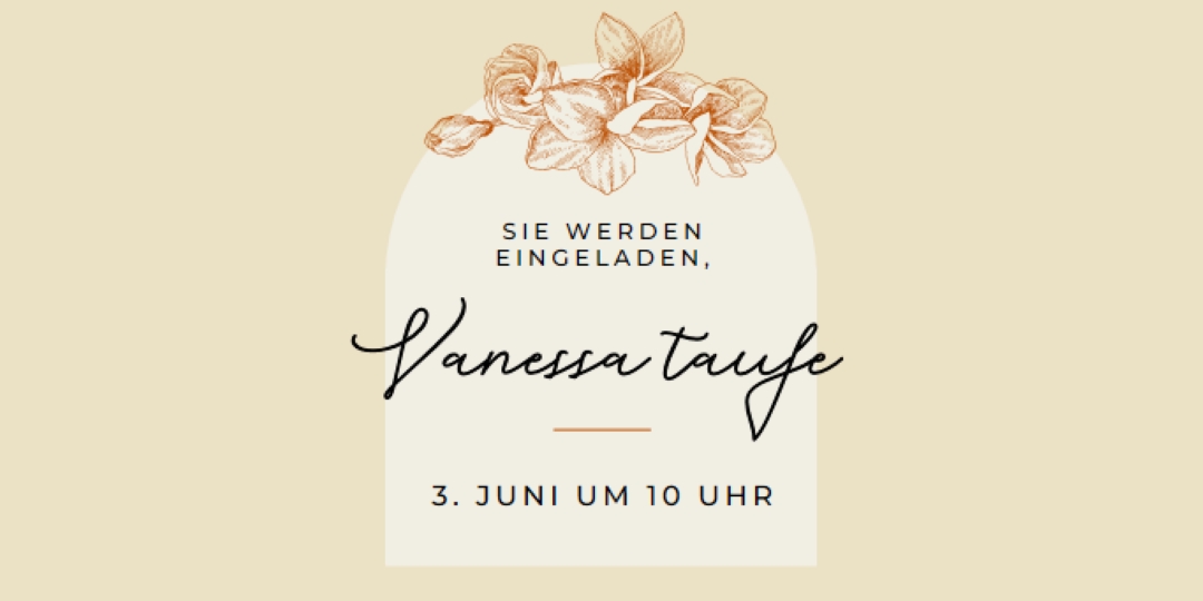 Taufe einladen yellow vintage-botanical
