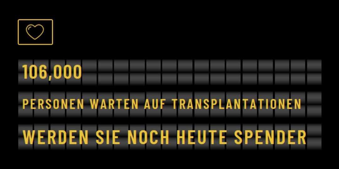 Organspender werden heute black modern-bold