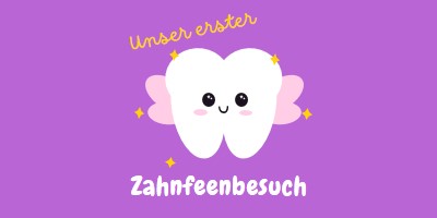 Erster Zahnfeenbesuch purple whimsical-color-block