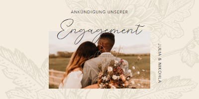 Ankündigung des Engagements white vintage-botanical