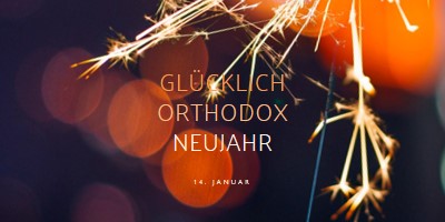 Frohes orthodoxes Neues Jahr black modern-simple