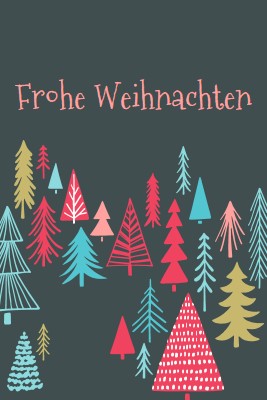 Frohe Weihnachten green whimsical-line