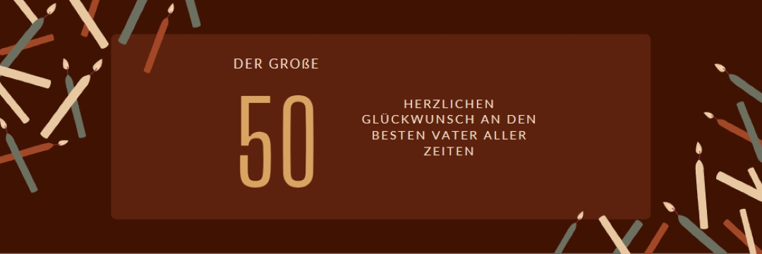 Glücklicher fünfziger Geburtstag brown modern-simple