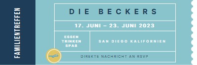 Ticket zum Wiedersehen blue modern-bold