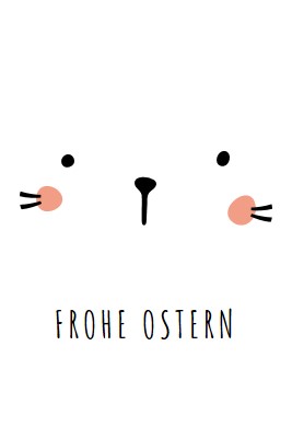 Frohe Ostern, Hase white whimsical-line