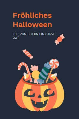 Haben Sie ein süßes Halloween black whimsical-line