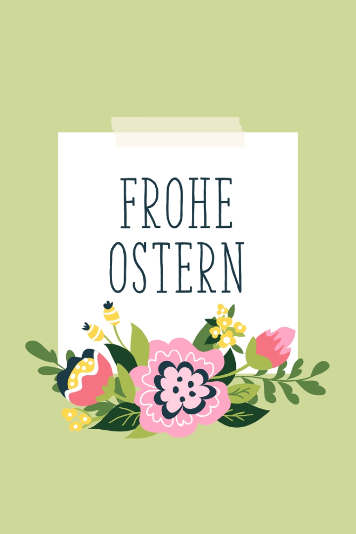 Osterblüher green whimsical-line