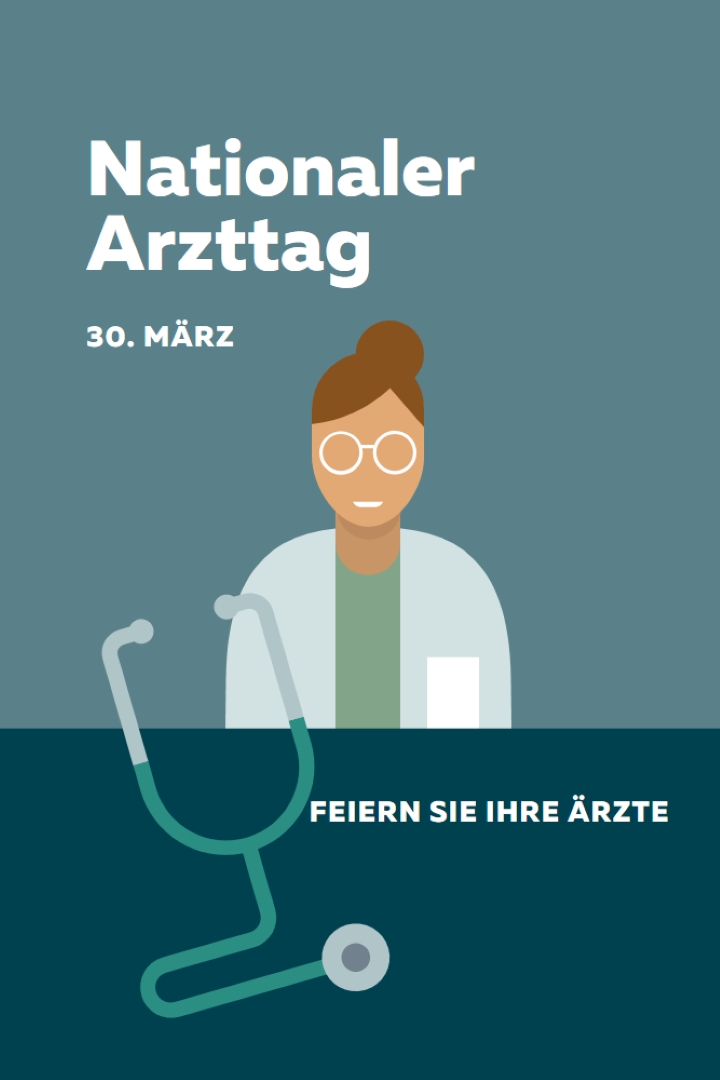 Nationaler Arzttag blue modern-color-block