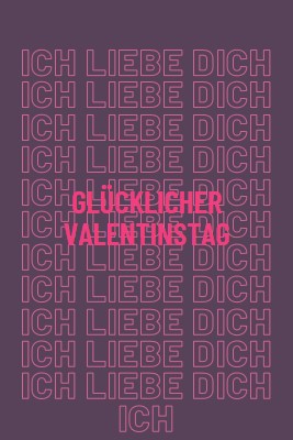 Ich liebe dich, Valentinstag purple modern-bold