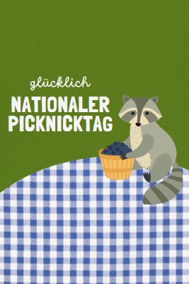 Happy National Picnic Day green whimsical-color-block