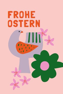 Frohe Ostern pink whimsical-color-block