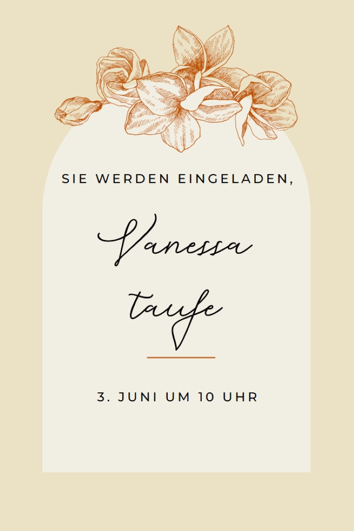 Taufe einladen yellow vintage-botanical