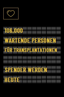 Organspender werden heute black modern-bold