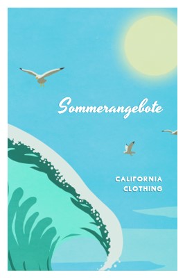 Ankündigung des Sommerverkaufs blue vintage-retro