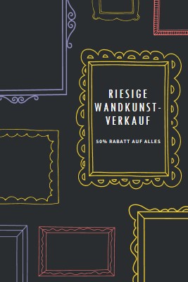 Riesiger Wandkunstverkauf black whimsical-line