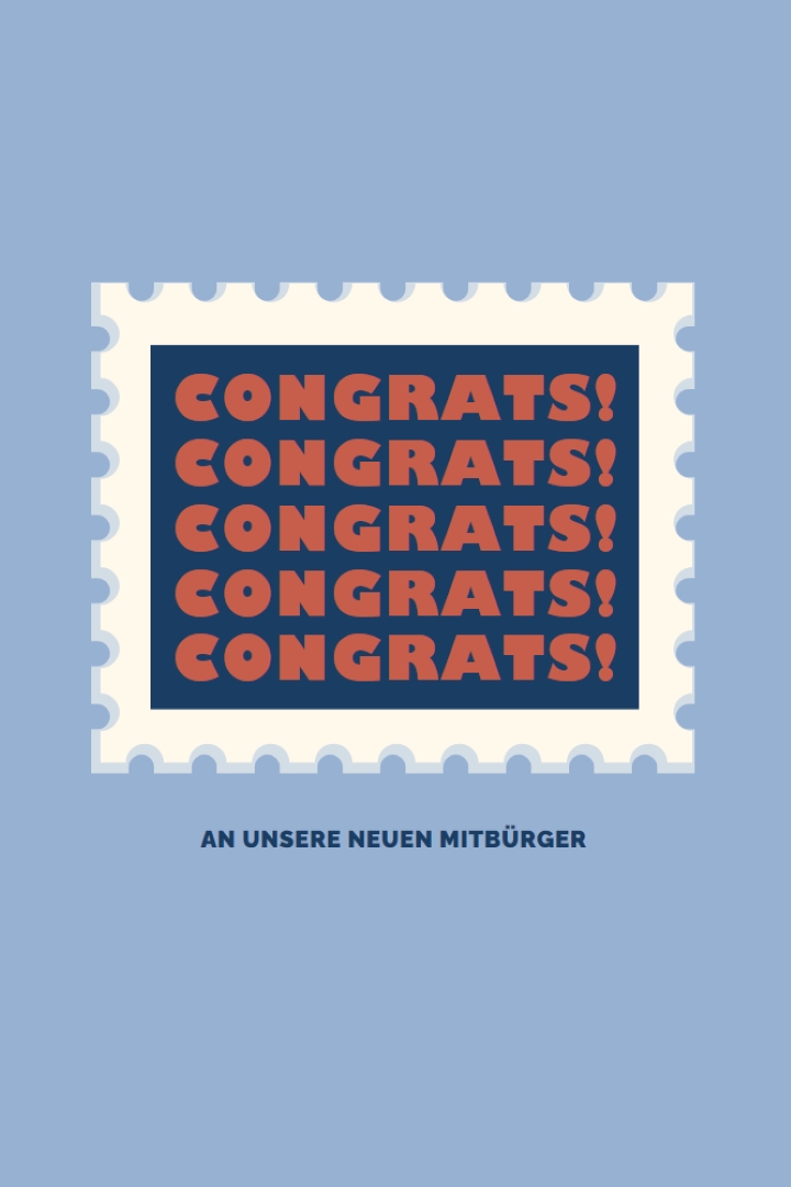Herzlichen Glückwunsch an unsere neuen Mitbürger blue modern-simple