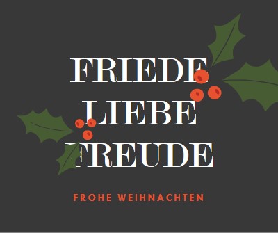 Friede, Liebe, Freude gray modern-simple