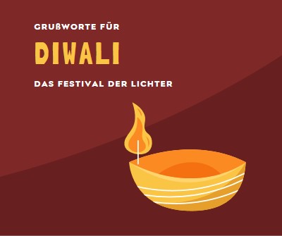 Grüße für Diwali red whimsical-color-block