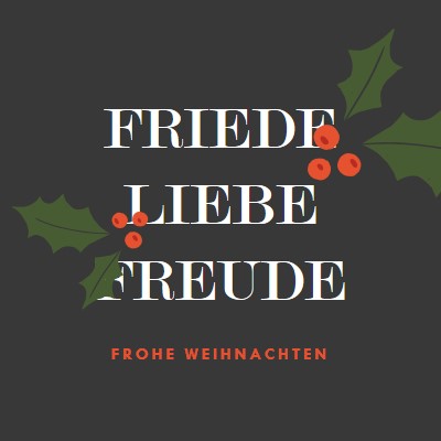 Friede, Liebe, Freude gray modern-simple