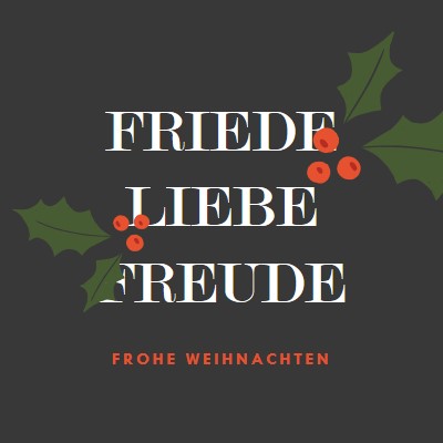 Friede, Liebe, Freude gray modern-simple