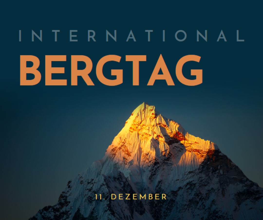 Happy International Mountain Day blue modern-bold