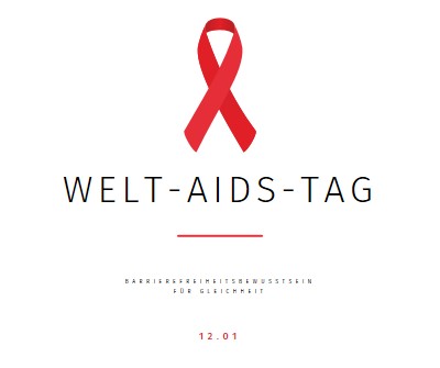 Sensibilisierung für AIDS white modern-simple