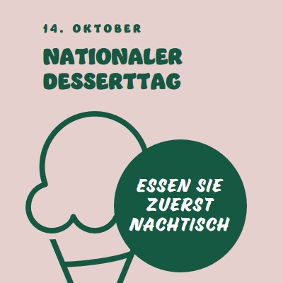 Nationaler Desserttag pink vintage-retro