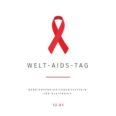 Sensibilisierung für AIDS white modern-simple