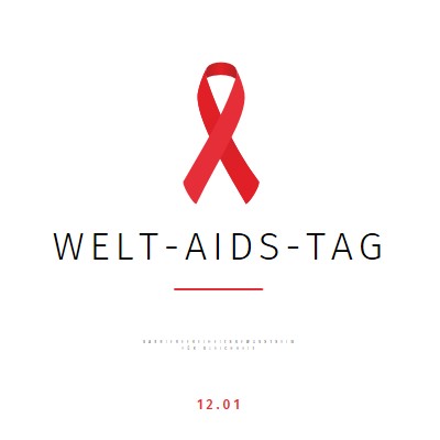 Sensibilisierung für AIDS white modern-simple