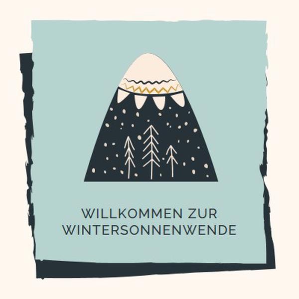 Willkommen bei der Wintersonnenwende blue whimsical-color-block