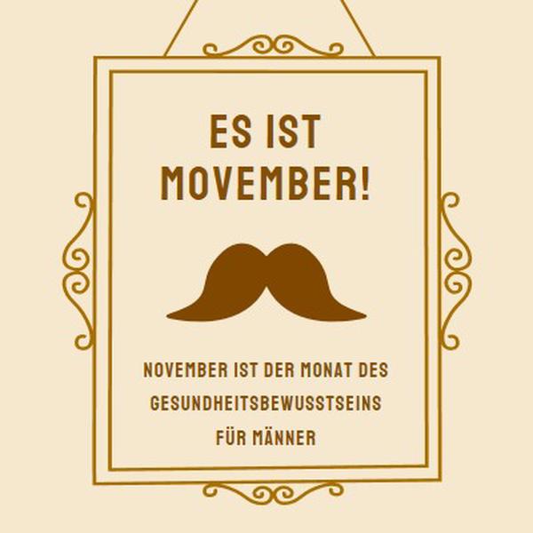 Schnurrbart für November brown vintage-retro