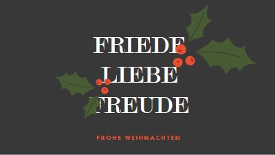 Friede, Liebe, Freude gray modern-simple