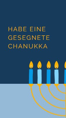 Ein gesegneter Chanukka blue modern-simple