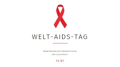 Sensibilisierung für AIDS white modern-simple