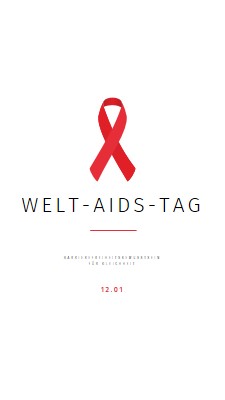 Sensibilisierung für AIDS white modern-simple