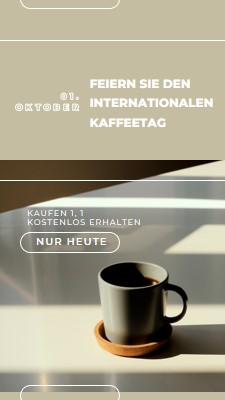 Feiern Sie den internationalen Kaffeetag brown modern-geometric-&-linear